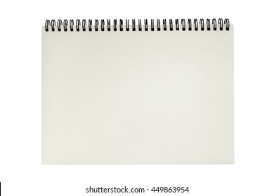 Open Blank Sketchbook Isolated On White Background