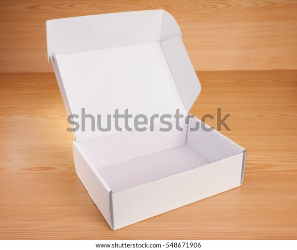 Download Open Blank White Box Mock On Stock Photo (Edit Now) 548671906