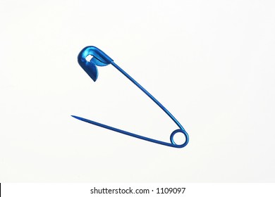 Open Blue Safety Pin