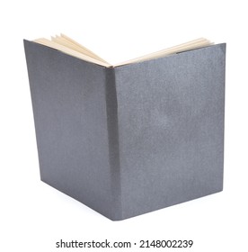 Open Book With  Cover On White Background