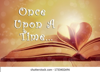 Open Book Of Fairy Tales And Text Once Upon A Time 