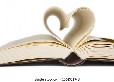 Open Book Heart Shaped Pages Love Stock Photo 1564351948 | Shutterstock