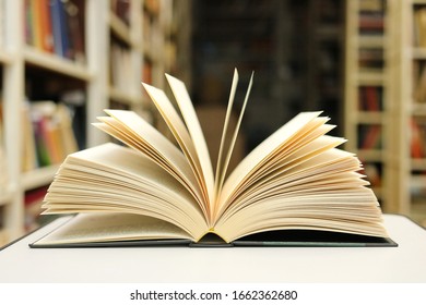 Open book in the library