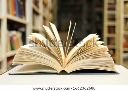 Open book in the library