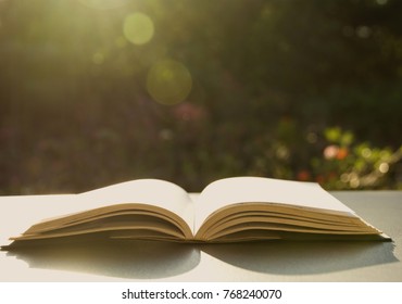 Open Book On Desk Reading Home Stock Photo (Edit Now) 1121380802