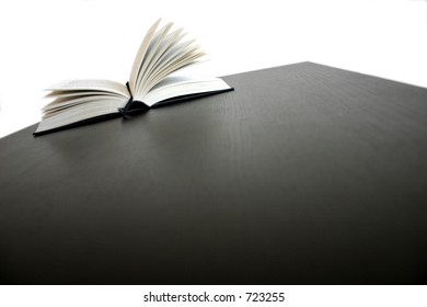 Open book on a table