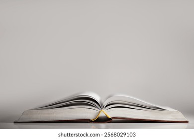open book on the table background