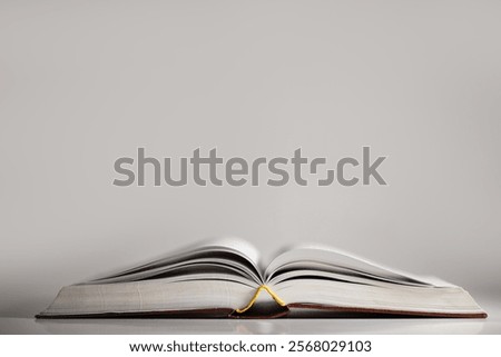 open book on the table background