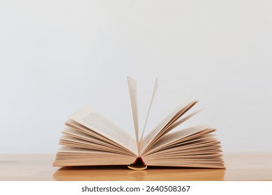 open  book on the table, High quality photos of books, education, school, library,