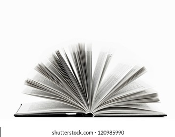 Open book on white background - Shutterstock ID 120985990