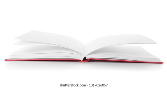 Open Book On White Background