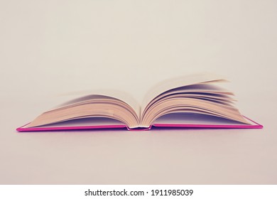 Open Book On White Background