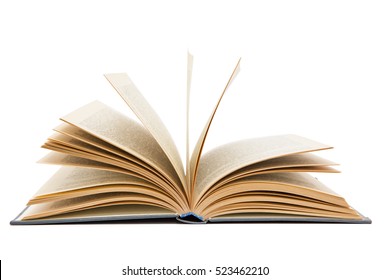 offenes Buch auf weißem Hintergrund