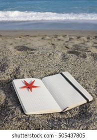 Open book and shell decoration