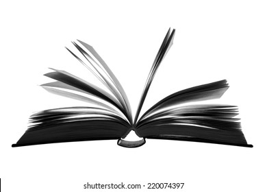 Open Book. Silhouette On A White Background.