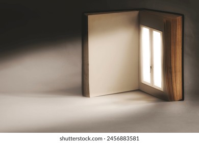 open book with a surreal illuminated window on a page, abstract concept - Powered by Shutterstock