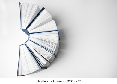 Open Books On White Background