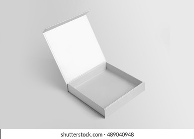 Open Box Template ,Mock Up On Gray Background