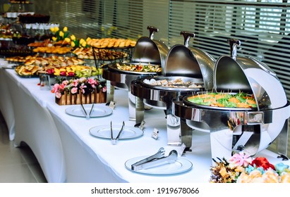 Open Buffet with a very delicious varieties of barbecue , pastries , desserts