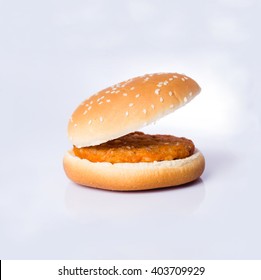 Open Burger Bun Fat Food 