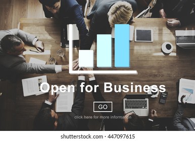 Open For Business Partnership Industry Concept