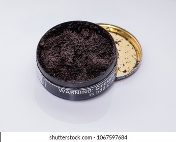 Open Can Of Smokeless Tobacco Is Ready For Use