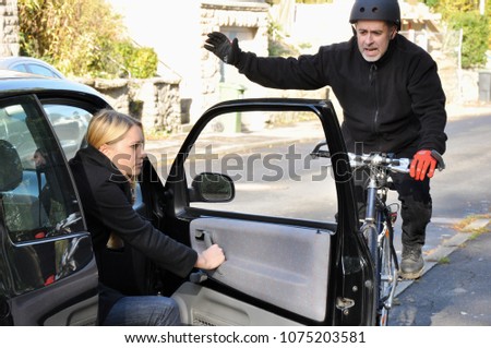 Image, Stock Photo bicycle path Turn off