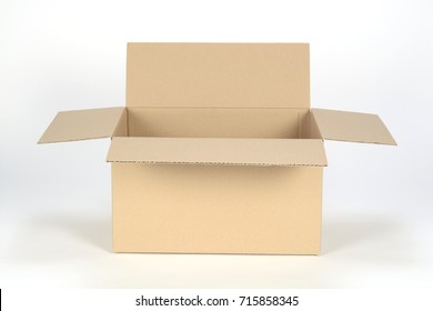 Open Cardboard Box On A White Background