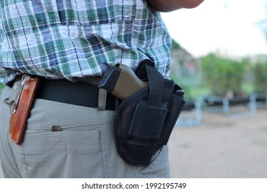 Open Carry Of A Holstered Gun In A Small Town In Texas.