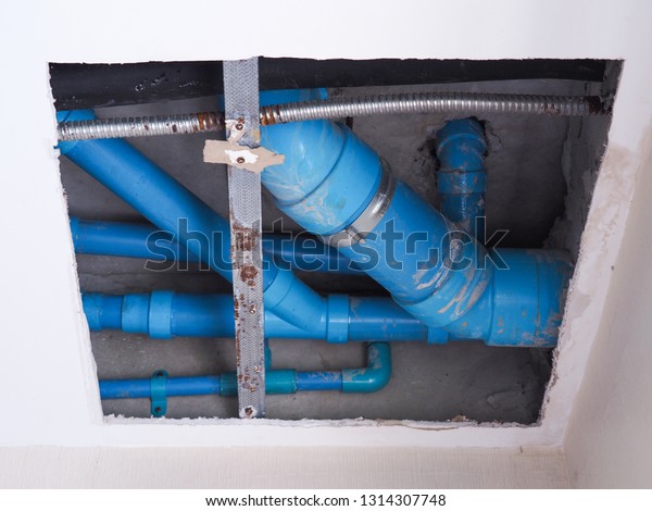 Open Ceiling Overlooking Water Leaking Broken Stock Photo