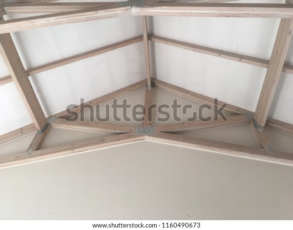 Open Ceiling White Washed Trusses Stock Photo Edit Now