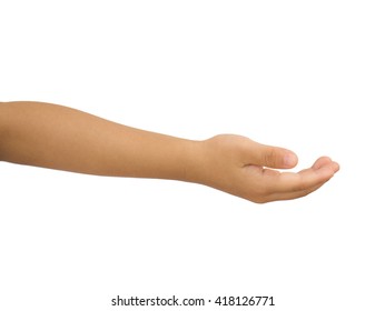 Open Children Hand On White Background