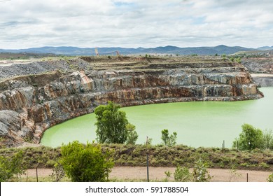 Open Cut Gold Mine Pit No Longer Used And Full Of Water