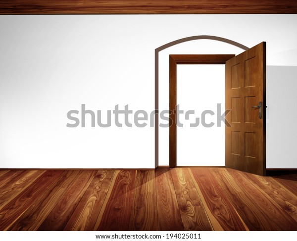 Open Door Architectural Element Barrel Vault Stock Photo