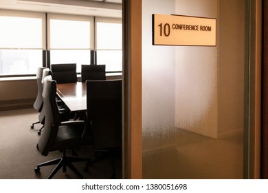 Open Door To Corporate Business Conference Room