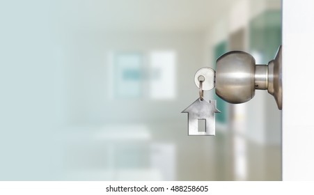 Open Door With Keys, Key In Keyhole