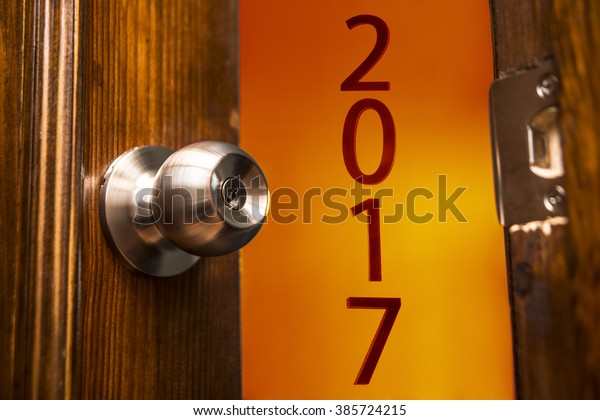 Open Door Knob Keyhole On Wooden Stock Photo Edit Now 385724215