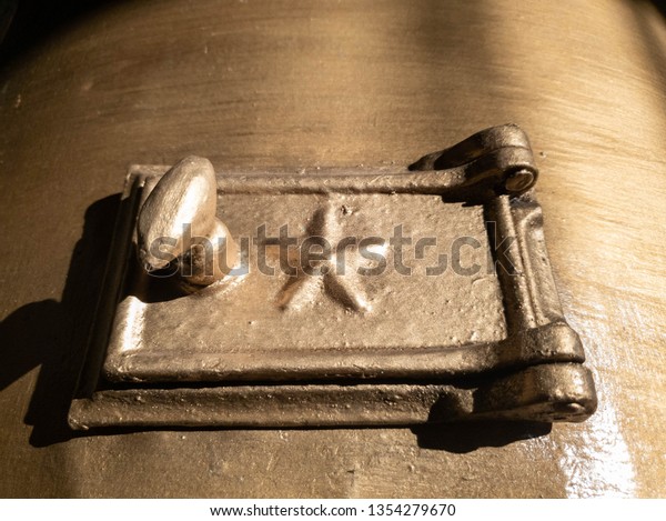 Open Door Metal Stove Soviet Stove Stock Photo Edit Now 1354279670