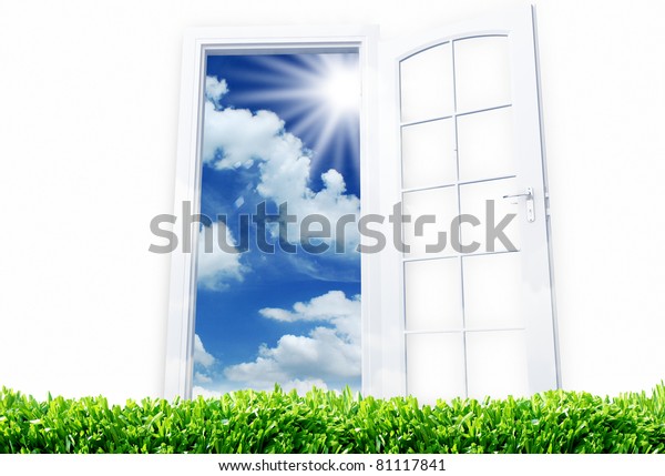Open Door New Life On Field Stock Photo Edit Now 81117841