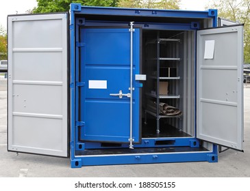 Open Door At New Shipping Cargo Container