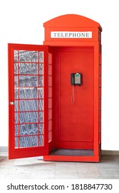 Open Door at Red Telephone Cabin Not Original