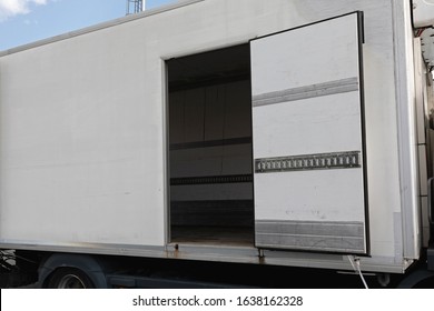 Open Door At Refrigerated Cargo Freight Truck