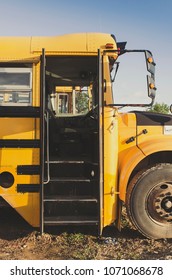 Open Door Of A School Bus