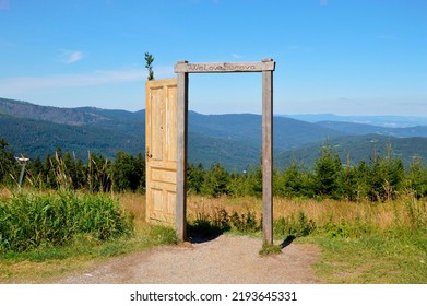 Open Door At The Top Of Pancir In Sumava (Bohemian Forest)