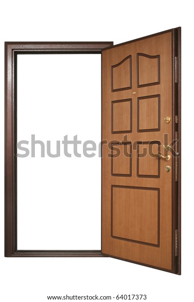 Open Door Wood Trim Clipping Paths Stock Photo Edit Now 64017373