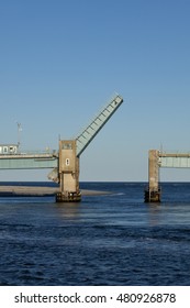 Open drawbridge between Avalon and Sea Isle City in New Jersey

