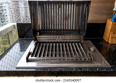 Open Electric Barbecue Stainless Steel Grill Stock Photo 2145540097