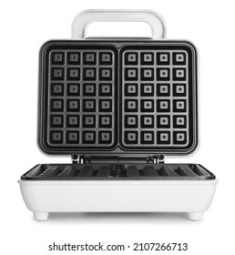 Open Electric Waffle Maker Isolated On White