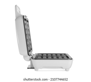 Open Electric Waffle Maker Isolated On White