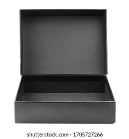 Open Empty Black Box, Isolated On White Background